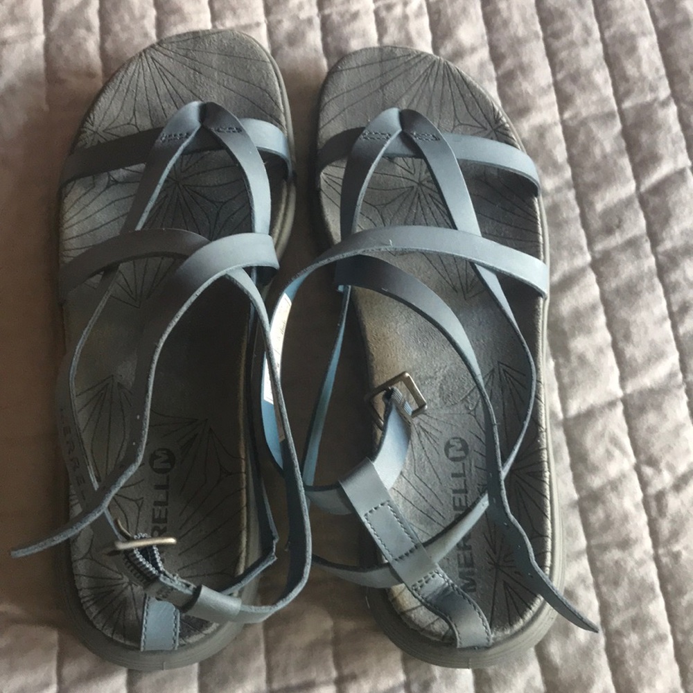 Ladies light blue Merrill scandals worn once.